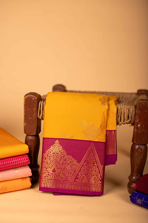 Mustard Semi Silk Saree