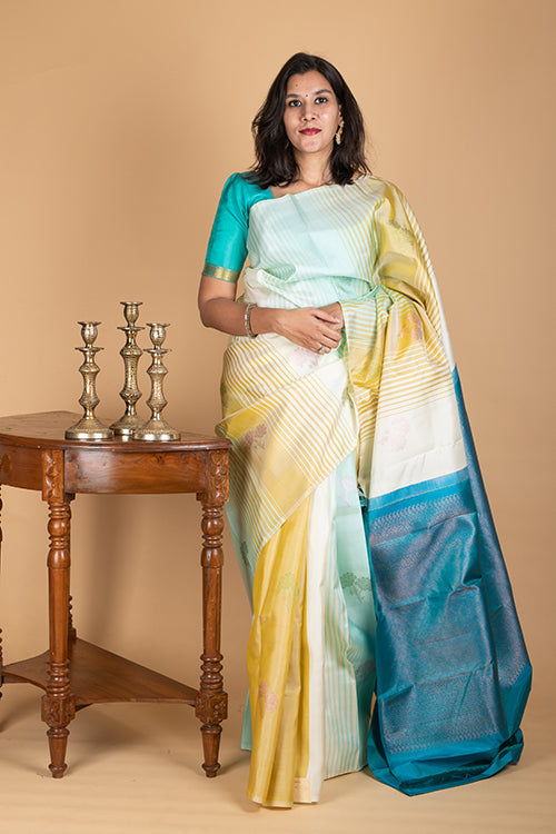 Pure OffWhite Silk Saree