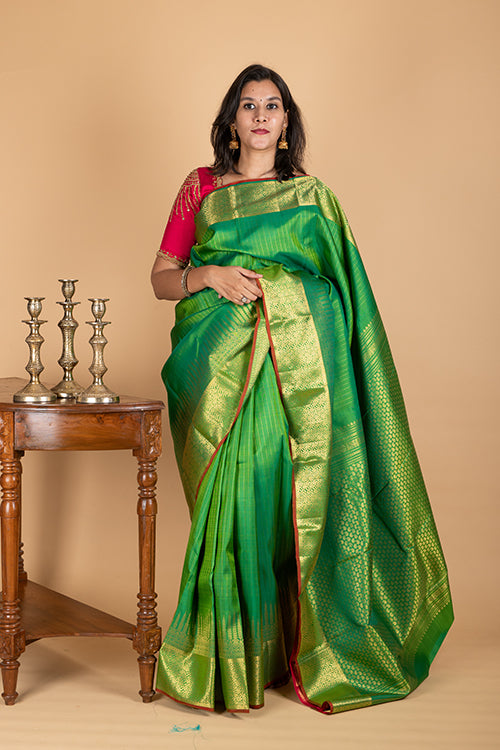 Green soft silk saree