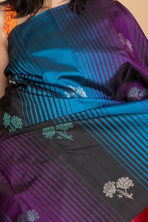 Black designer silk saree