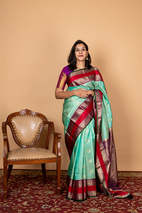 Green traditional silk saree