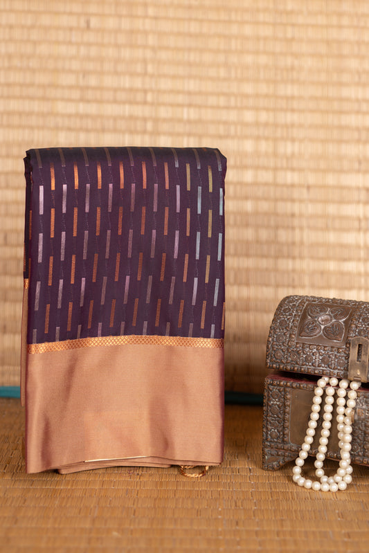 Dual Tone Purple and Golden Purple soft silk saree