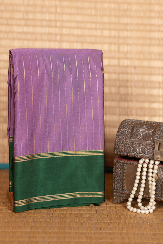 Lavender and green Semi Silk Saree