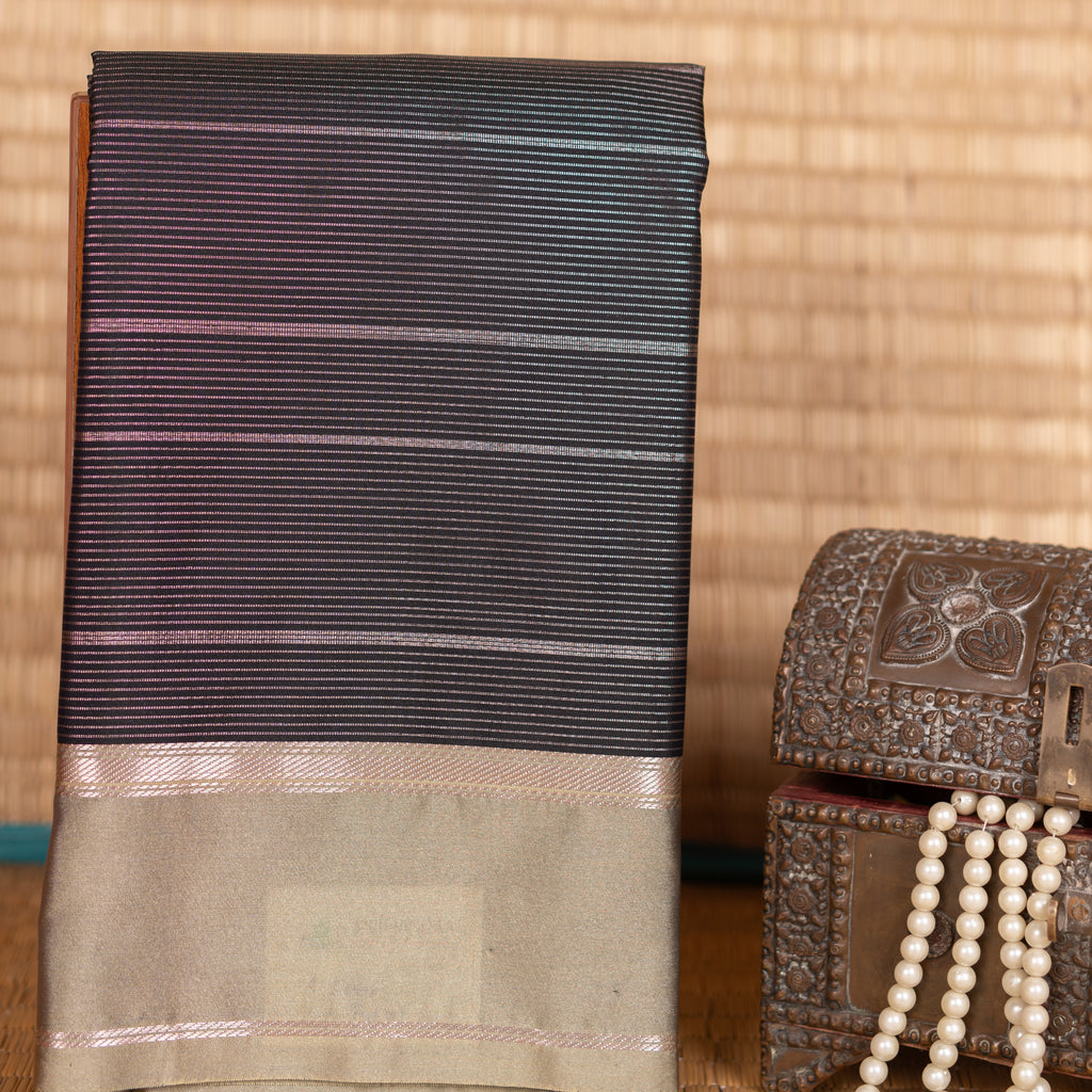 Navy Blue Premium Semi Silk Saree main image 1
