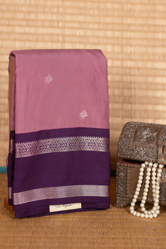 Velvet Rose and Purple Semi Silk Saree