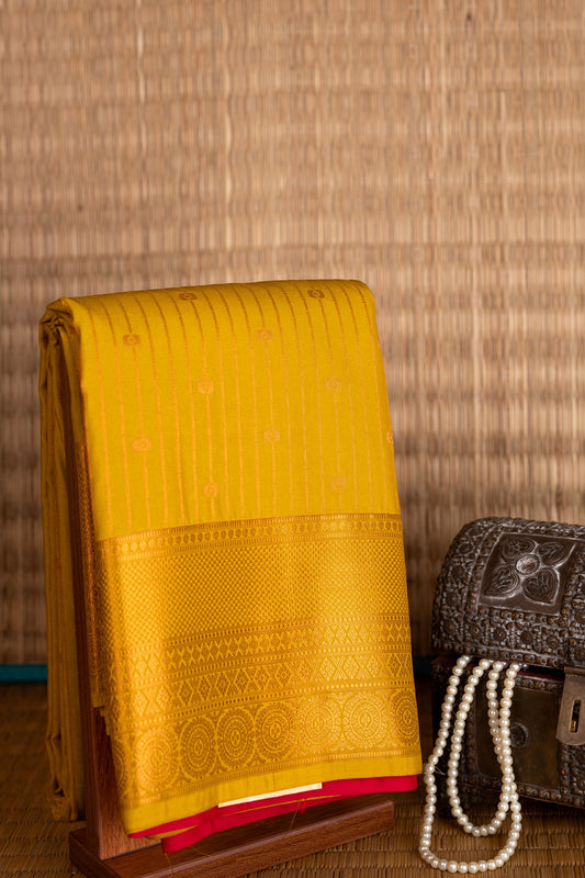 Yellow Designer Semi Silk Saree