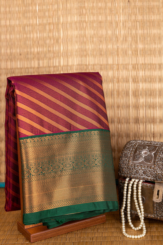 Vadamalli Purple And Green Semi Silk Saree