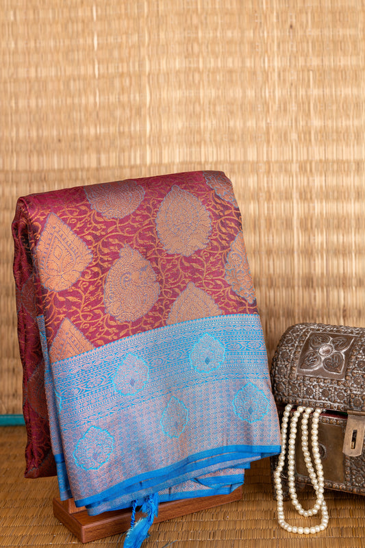 Blue And Purple Soft Silk Saree