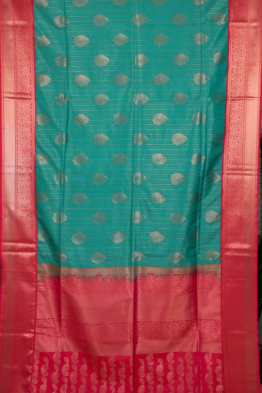Aqua Green Brocade Silk Saree
