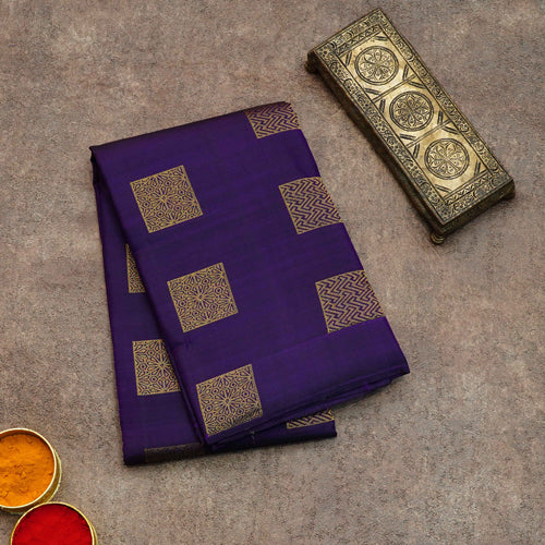 Purple Borderless Kanchipuram Silk Saree