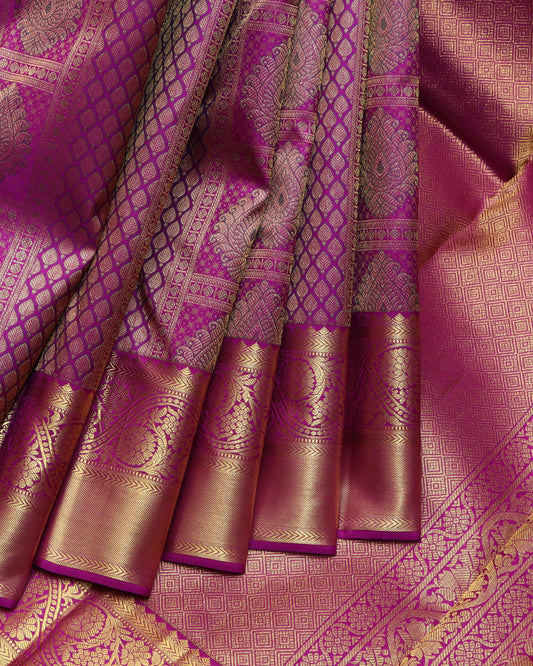 purple colour silk saree