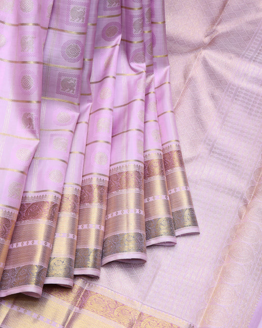Electric lavender pure zari silk saree
