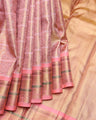 Peach tissue pure zari silk saree