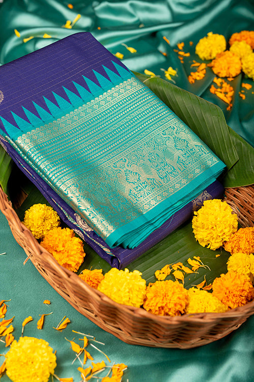 Blue Semi Silk Saree