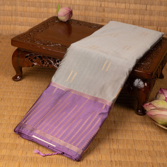 Iron Grey and sunset purple soft silk saree