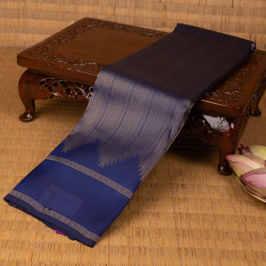 Royal Blue and Magenta pure touch silk saree