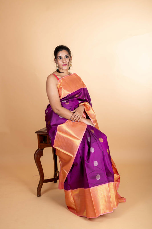 purple colour pattu saree