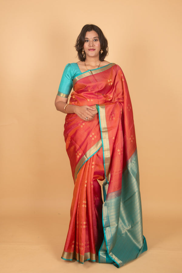 Orange Pattu Saree