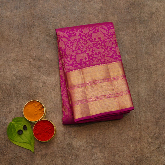 Pink vanasingaram silk saree