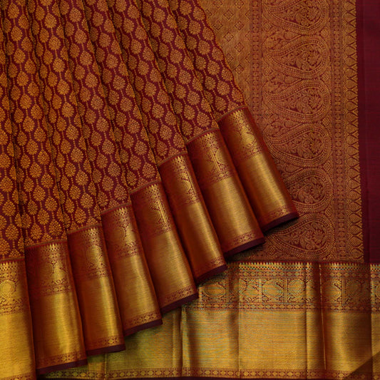 Maroon colour silk saree