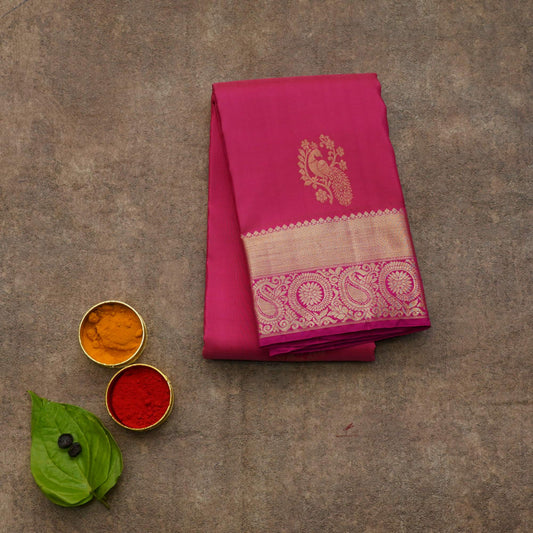 Pink butta silk saree