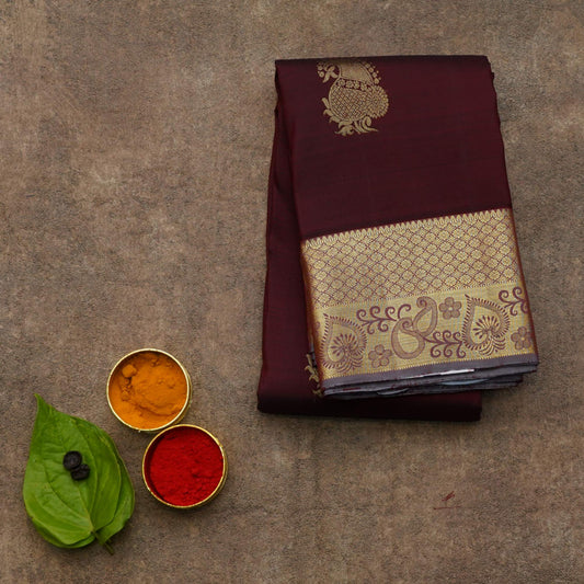 Maroon silk saree