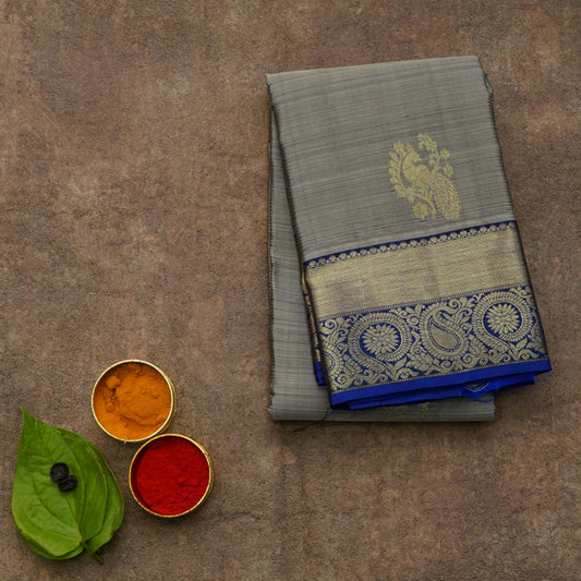 Grey and blue vairaoosi silk saree