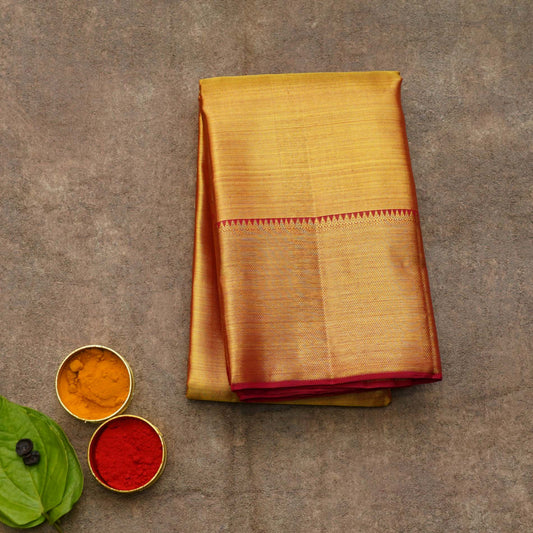 Red tissue silk saree