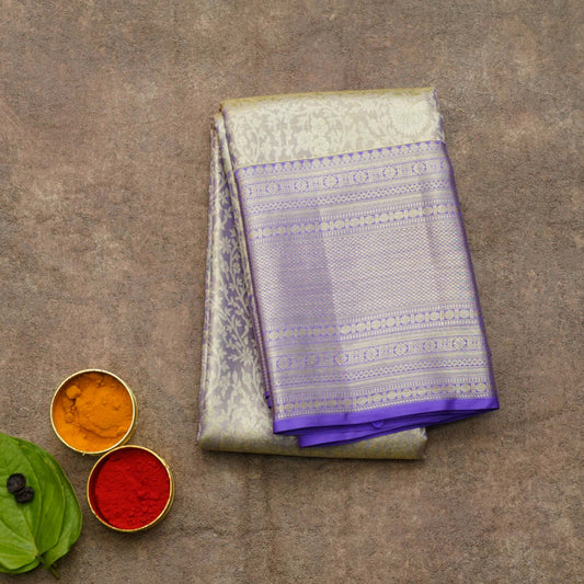 Lavender tissue kanjivaram silk saree