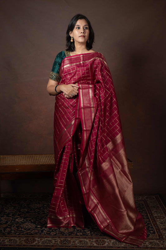 Plum Silk Saree