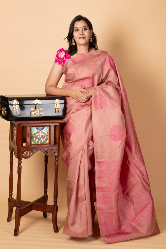 Chocolate pure silk saree