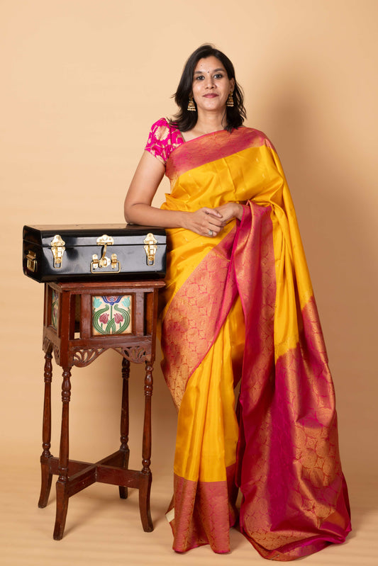 Yellow Kanjivaram Saree