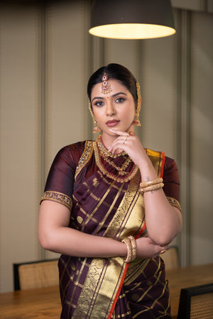 Jari Checked Silk Saree