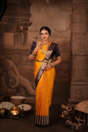 Yellow Kanjivaram Silk Saree