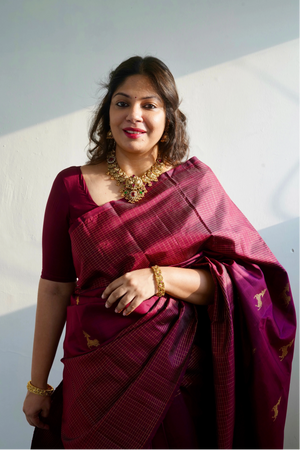 Maroon Kanjivaram Saree