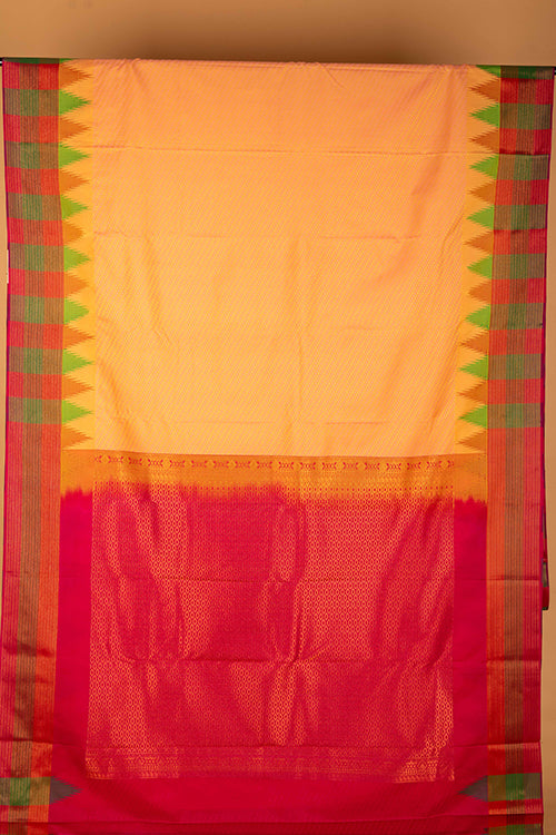 Orange Pink Semi Soft Silk Saree
