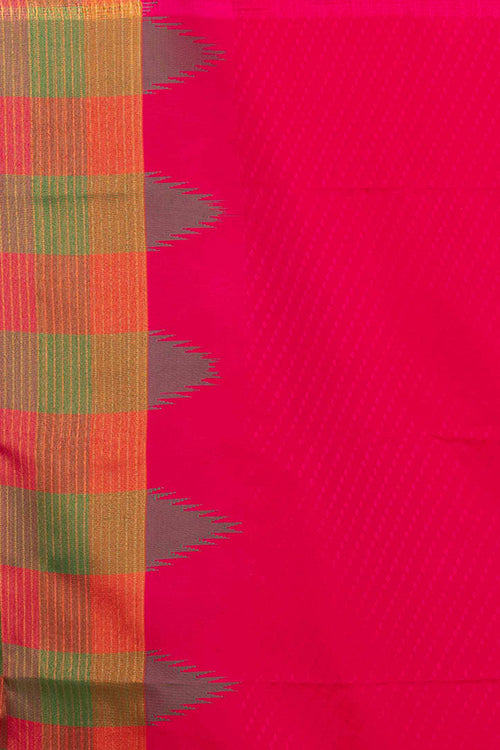 Orange Pink Semi Soft Silk Saree