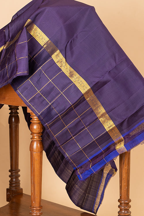 Blue vairaoosi checks silk saree