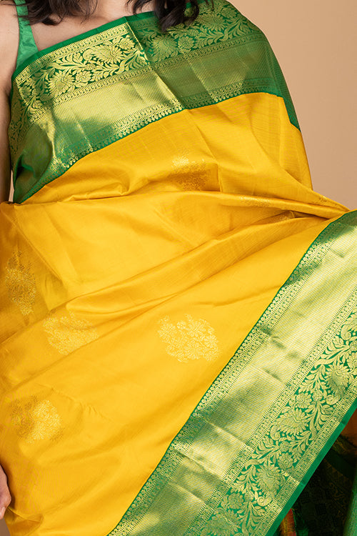 Yellow pattu saree