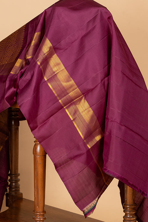 Peacock blue kanjivaram silk saree