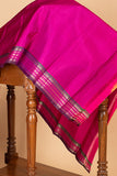 Purple and rust pure kanjivaram silk saree