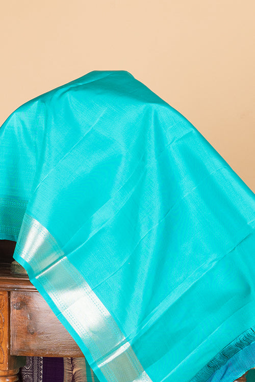 Purple with silver kanjivaram silk saree