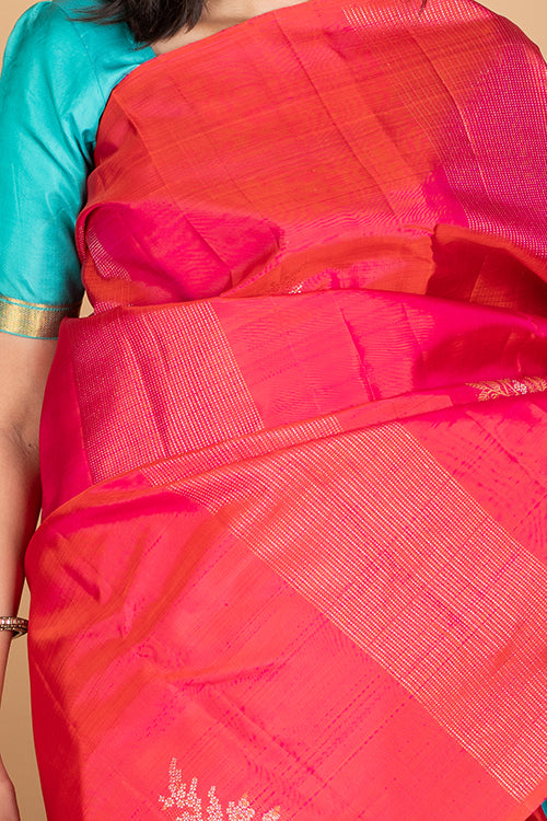 French rose kanjivaram silk saree