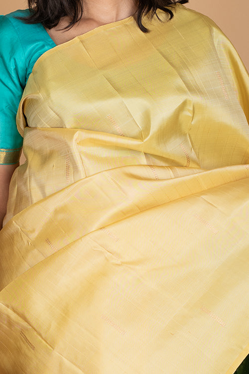 Off White Traditional Kanchipuram Silk Saree