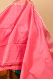 Yellow and Pink Kanchipuram Silk Saree