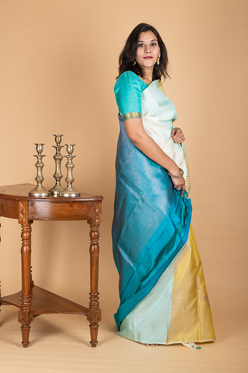 Pure OffWhite Silk Saree