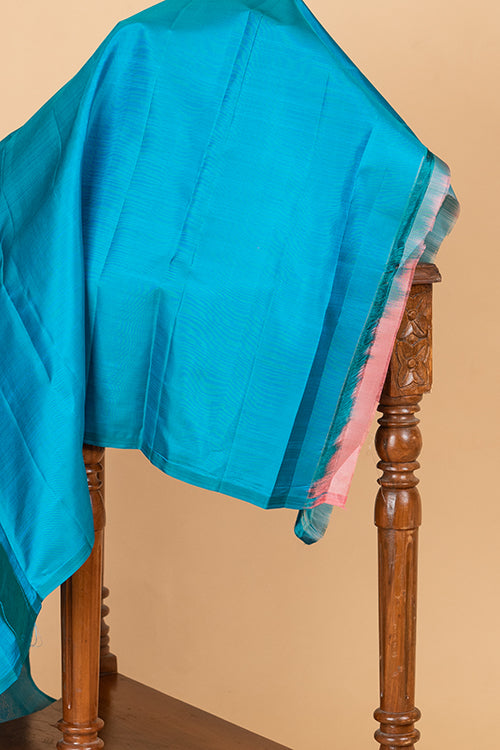 Peachish Pink Silk Saree