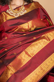 Maroon Kanchipuram Pattu Saree