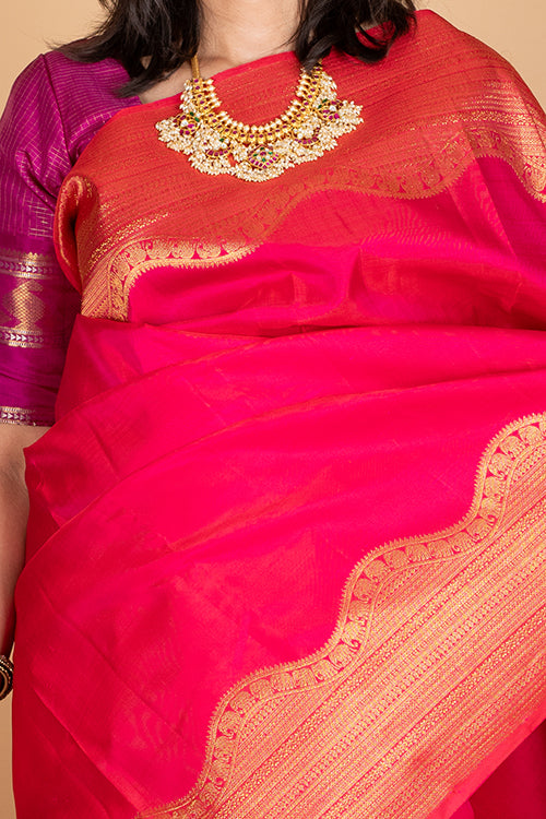 Blush  pure silk saree