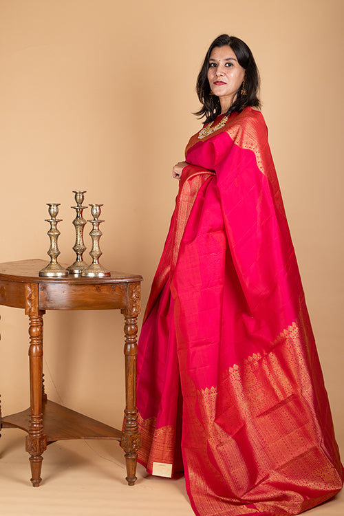 Blush  pure silk saree